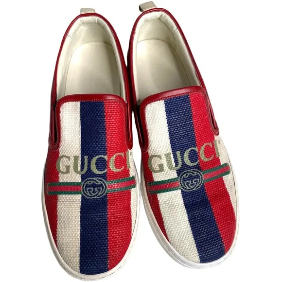 Gucci logo Sylvie slip-on sneakers men’s size 8 - Picture 4 of 12